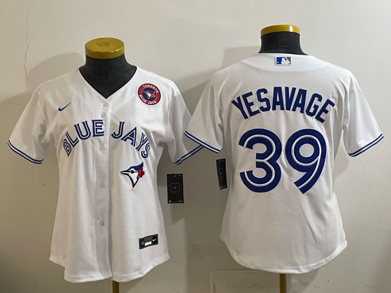 Women 2025 Toronto Blue Jays #39 Yesavage white Game Nike MLB Jersey style 005